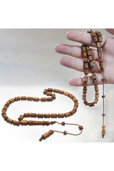 Tesbihane سبحة كوكا بنية داكنة مع نظام مخصص للقطع من إنتاج إمامي