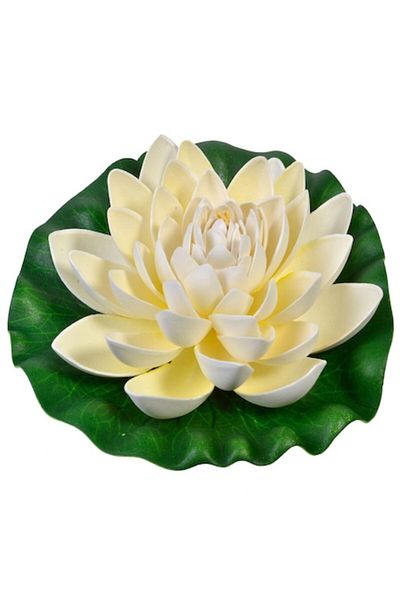SyaMAG White Artificial Lotus Flower, Floating, 21cm Diameter, Plastic