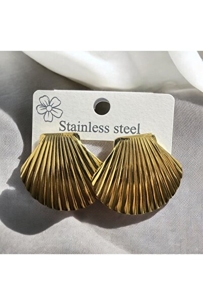 Mojo Jewellery Gold Color Stainless Steel Oyster Patterned Bowl