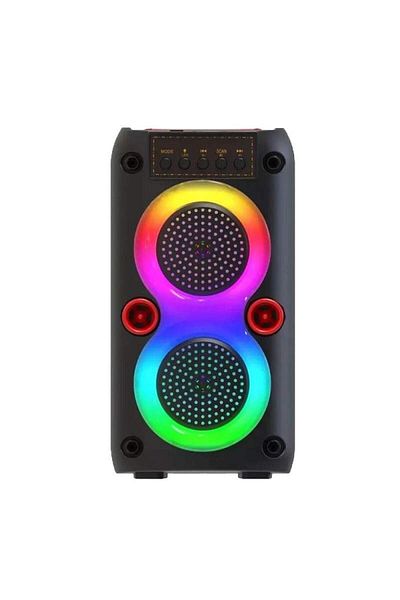 SIKS HF3222 Portable Speaker, RGB Lights AUX, FM Radio, USB and TF Card, Black