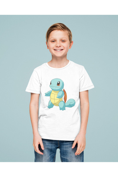 SEVBANO تي شيرت بوكيمون سكويرتل مطبوع للأطفال للجنسين (1-12 سنة)