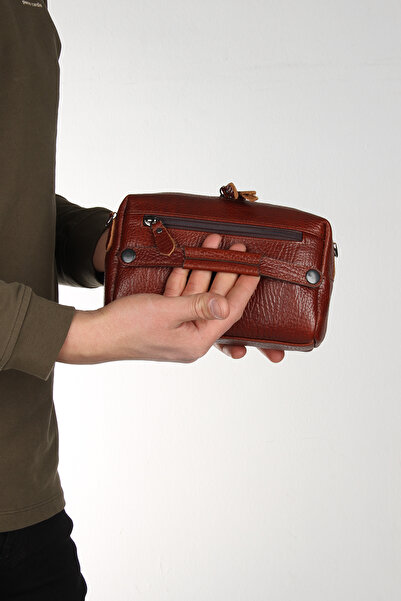 Fiyaka Traum Genuine Leather Shaving Handbag Hand Portfolio Clutch Bag Taba