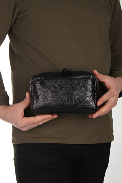 Fiyaka Traum Genuine Leather Shaving Handbag Hand Portfolio Clutch Bag Black