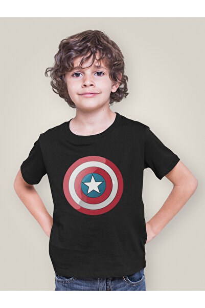 SEVBANO Tricou pentru copii Captain America Shield imprimat unisex film (1-12...