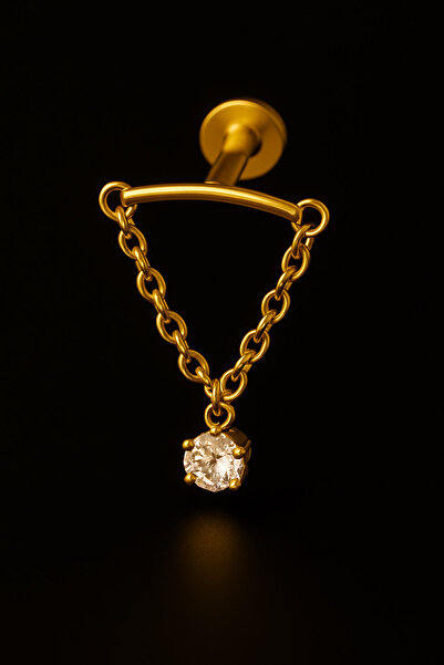 depozoom Titanyum Flatback Helix Conch Flat kıkırdak Gizli Zincir Sallantılı Zirkon Piercing 100%TT-20