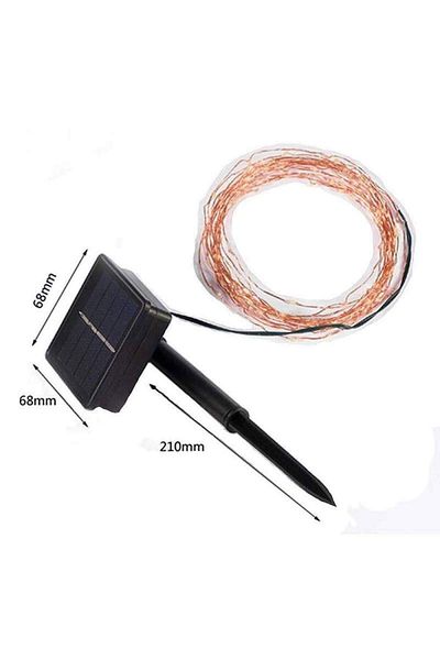 SIKS Decorative Solar String Light Made Of Copper, Warm Yellow Light, 12 Meters With 100 X Led