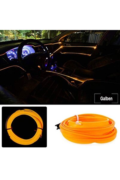 SIKS ® car ambient light neon wire, 5 meters, USB, multifunctional, easy to install, orange