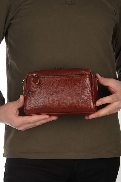 Fiyaka Traum Genuine Leather Shaving Handbag Hand Portfolio Clutch Bag Taba