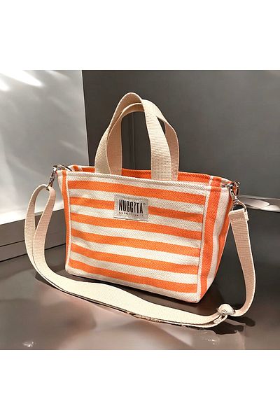 Nuggita Geantă de mână cu fermoar în dungi Houndstooth de dimensiuni mini / Curea încrucișată - Galben