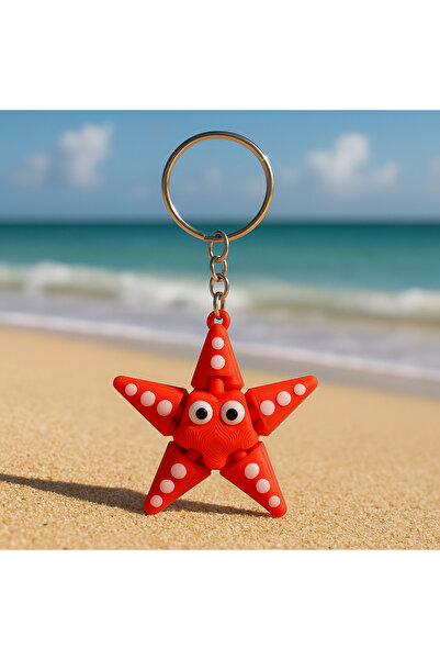 SOFT سلسلة مفاتيح نجم البحر – تصميم نجم البحر اللطيف، إكسسوار صيفي