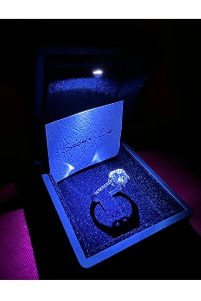 HEYjewelry Işıklı Kutuda Çelik Ayarlanabilir Kalp Yüzük Ciddi İlişki Yüzüğü P