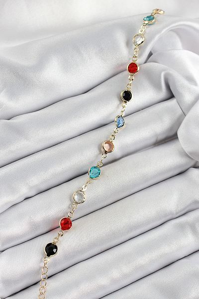 BESKAR Brass Assorti Model Gold Color Zircon Stone Women's Bracelet