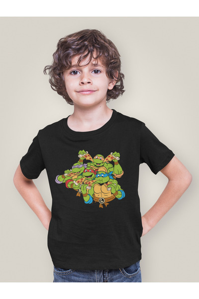 SEVBANO تي شيرت للأطفال مطبوع عليه سلاحف النينجا للجنسين (1-12 سنة)