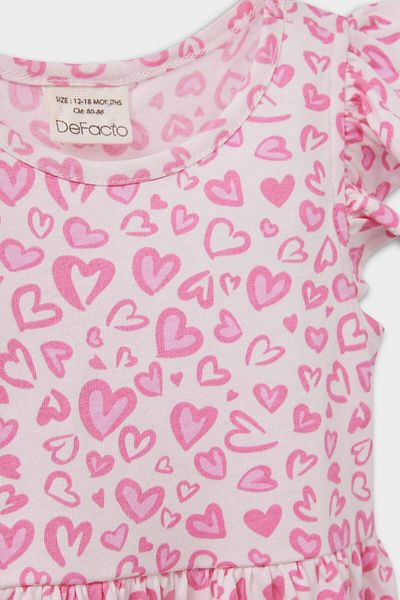 DeFacto Baby Girl Heart Pattern Short Sleeve Dress A0136A525Sm