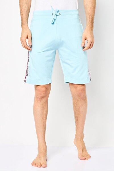 Moschino Men Brand Logo Drawstring Sleepwear Shorts, Light Blue