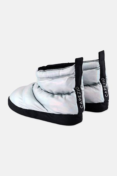 Capezio Kids Boy Slip On Quilted Boots, Metallic Silver Metallic