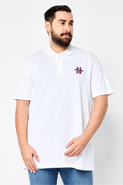 John Richmond Men Regular Fit Brand Logo Short Sleeves Polo, White