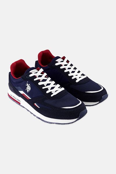 U.S. Polo Assn. Men Eco Suede-Textile Lace Up Casual Shoes, Navy Blue