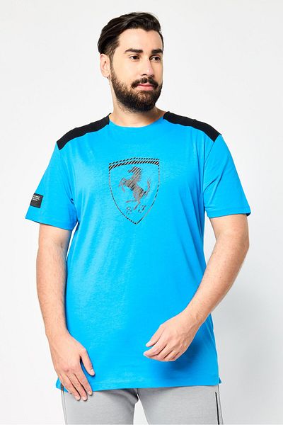 Scuderia Ferrari Men Sportswear Fit Short Sleeve Outdoor T-Shirt, Blue