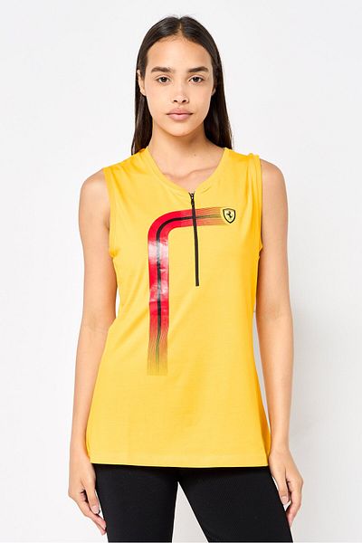 Scuderia Ferrari Women Sportswear Fit Sleeveless Training Tank Top, Yellow
