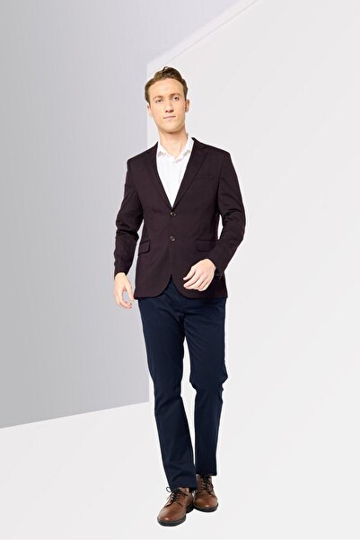 Tommy Hilfiger Men Tailored Fit Long Sleeves Semi Formal Blazer, Dark Purple