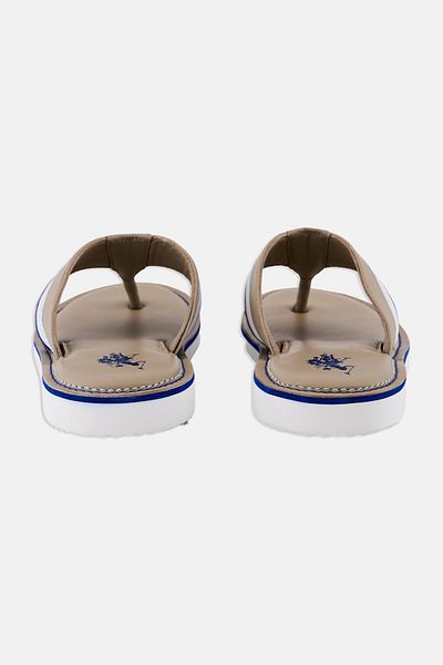 U.S. Polo Assn. Men Leather Slip On Slippers, Taupe