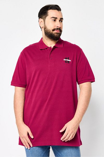 John Richmond Men Regular Fit Short Sleeve Brand Logo Polo Shirt, Maroon