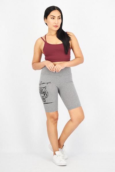 Plein Sport Women Sportswear Fit Training Shorts, Grey