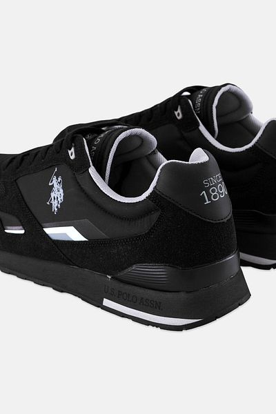 U.S. Polo Assn. Men Textile-Eco Suede Lace Up Casual Shoes, Black