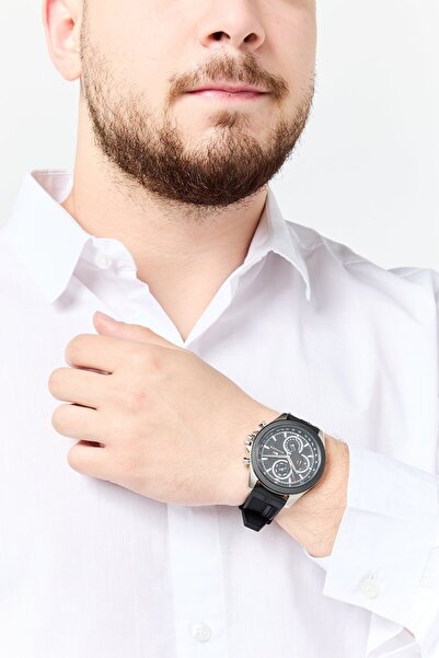 Tommy Hilfiger Men 1792082 Analog Silicone Watch 46 Mm, Black