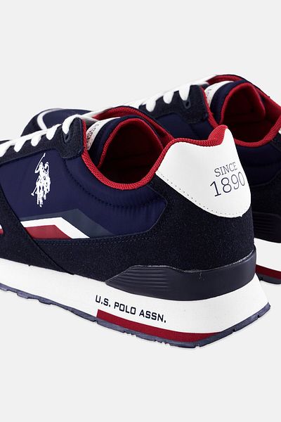 U.S. Polo Assn. Men Eco Suede-Textile Lace Up Casual Shoes, Navy Blue