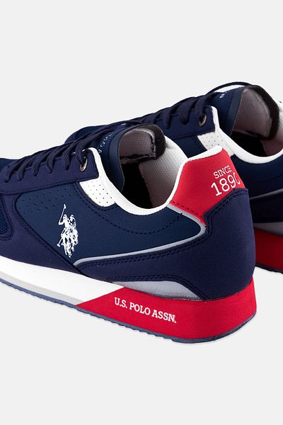 U.S. Polo Assn. Men Eco Suede-Mesh Lace Up Casual Shoes, Navy