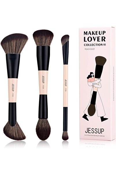 Jessup مجموعة فرش مكياج الوجه ذات النهايتين 6 في 3 T508