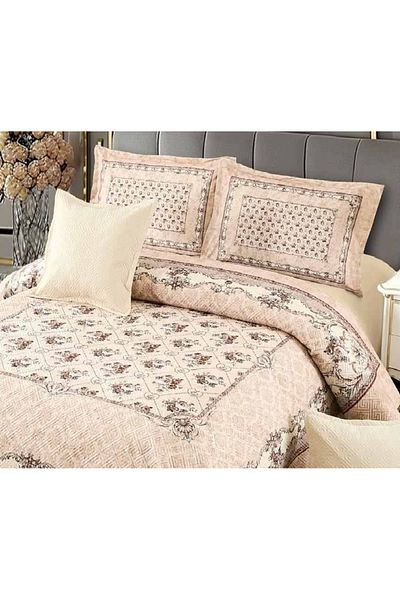 CHIRASO CHIRASO Velvet Duvet Cover Set, 5 Pieces, 230x250, Abstract Print, Cream Brown