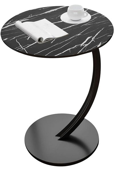 Generic C-Shaped End Table, Sofa Side Table, Bedside End Table, Portable and Easy to Assemble Nightst