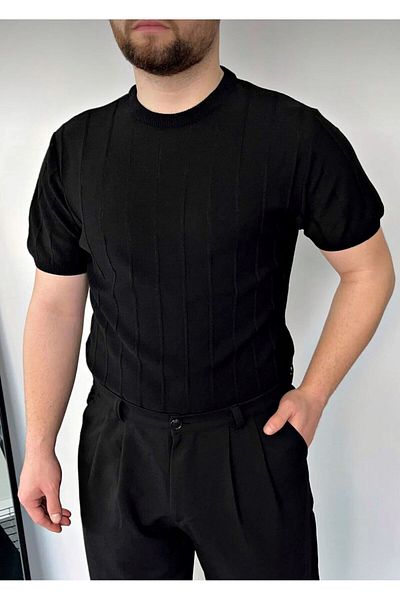 Butik Men's Crew Neck Knitted T-Shirt