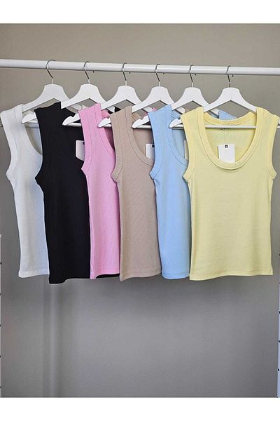 Telablanka Square Collar Ribbed Undershirt_White