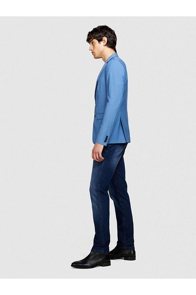 Sisley Stretch Cotton Belt Hole Slim Fit Denim Trousers Men's Khaki Mix Pants - 324P44Zasf024
