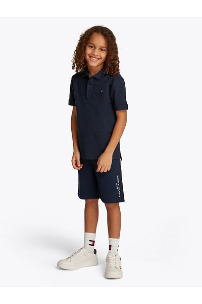 Tommy Hilfiger Boys Dark Night Navy Interlock Regular Fit Short Sleeve Polo T-Shirt