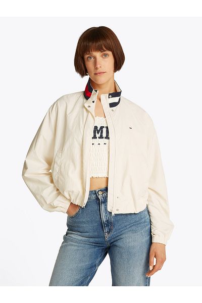 Tommy Hilfiger Tommy Hilfiger Women Ancient White Logo Collar Water Repellent Jacket