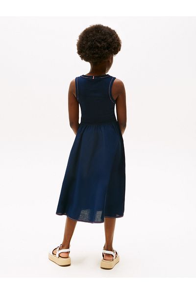Tommy Hilfiger Girls Dark Night Navy Combi Dress Ss