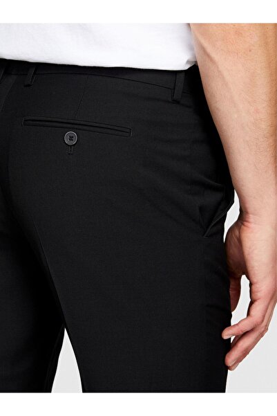 Sisley بنطلون بولي فيسكوز قصة ضيقة فورمال للرجال - بنطلون أسود - 323A4KI356Y89