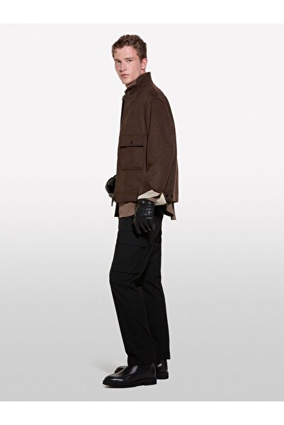 Sisley Viscose Blended Cargo Jogger Pants Men's Black Mix Trousers - 324A4Ngusf04O