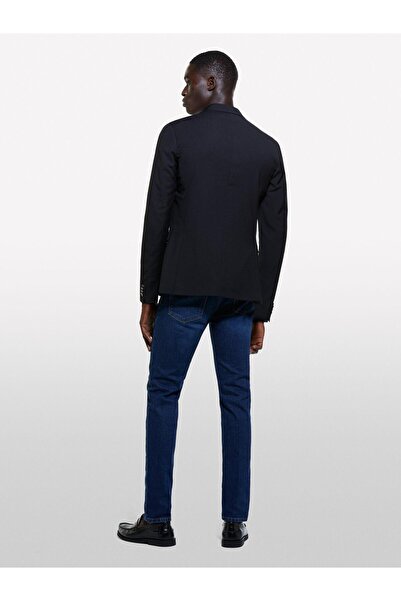 Sisley Pamuk Karışımlı Vintage Yıkama Efektli Dar Denim Pantolon Erkek Haki M...