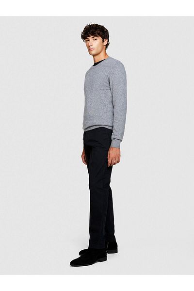 Sisley Slim Fit Vintage Effect Chino Trousers Men Black Pants - 323A4Dm6Sf02Y