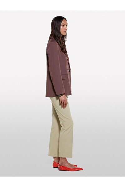 Sisley Stretch Cotton Piping Back Pocket Pants Women's Sand Color Pants - 325P49Male02X