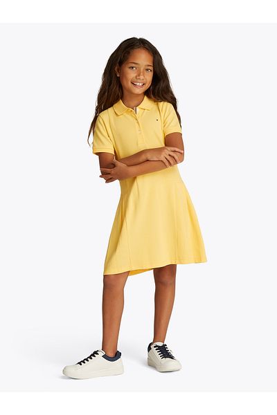 Tommy Hilfiger Girls Citronella Pleated Polo Dress