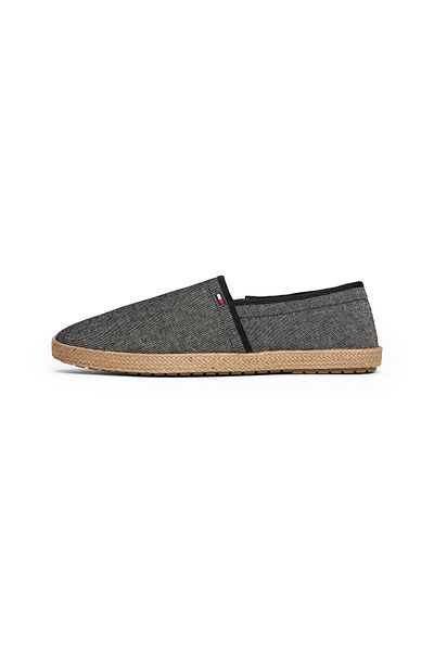 Tommy Hilfiger Men Black Linen Chambray Espadrilles