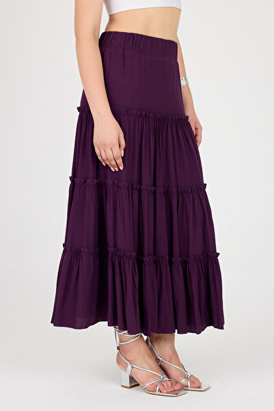 Ceylen Fusta maxi cu talie elastică și detaliu de podea