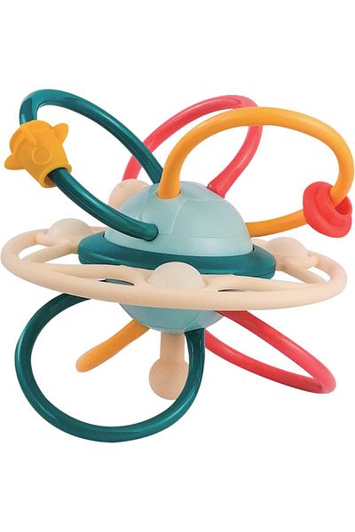 Moon The Moon Brand Spinny Rattle and Teether Activity Ball, Toy Baby Rattles Teether Baby Toys, Shake Ra